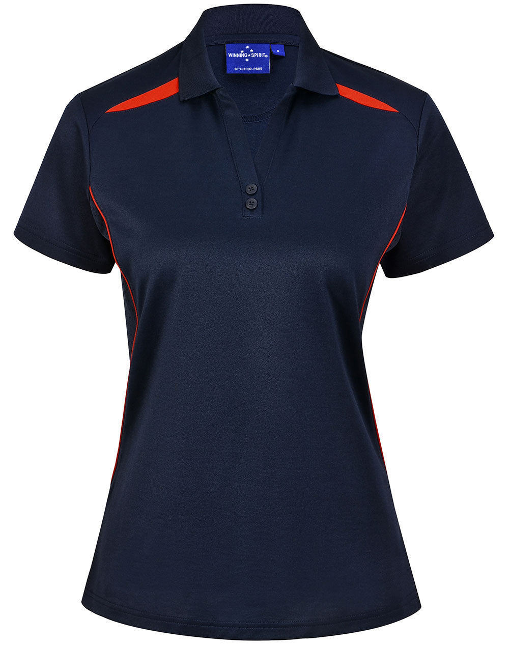 Women's Sustainable Poly/Cotton Contrast Polo Shirt PS94 Casual Wear Winning Spirit Navy/Red 6 
