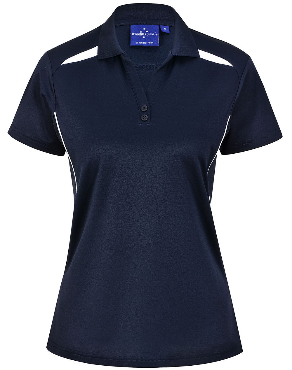 Women's Sustainable Poly/Cotton Contrast Polo Shirt PS94 Casual Wear Winning Spirit Navy/White 6 
