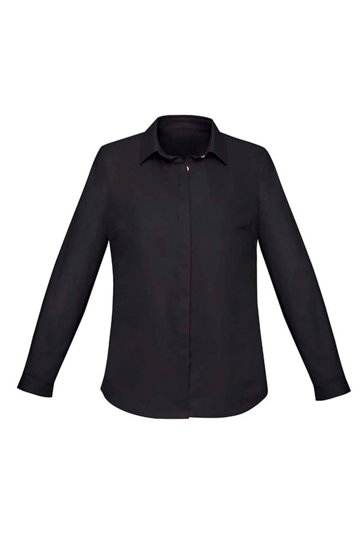 Biz Corporates Charlie Ladies Long Sleeve Shirt RS968LL Corporate Wear Biz Corporates 4 Black 