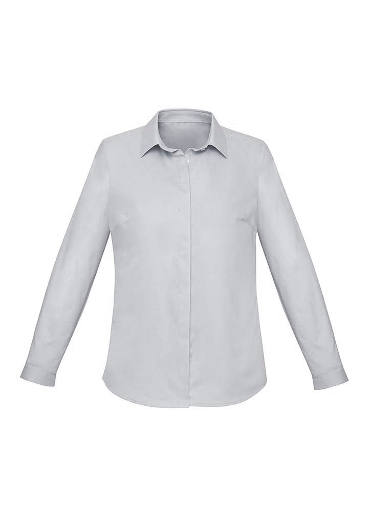 Biz Corporates Charlie Ladies Long Sleeve Shirt RS968LL Corporate Wear Biz Corporates 4 Silver Chambray 