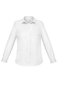 Biz Corporates Charlie Ladies Long Sleeve Shirt RS968LL Corporate Wear Biz Corporates 4 White 