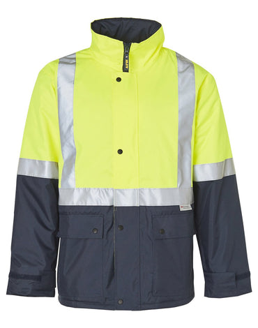 Two-tone Hi Vis Rain Proof Jacket With Quilt Lining SW28A Work Wear Australian Industrial Wear S Yellow/Navy 