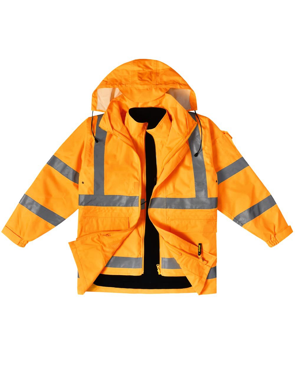 Unisex Vic Rail Three-In-One Safety Jacket SW77 Active Wear Winning Spirit Fluoro Orange 2XS 