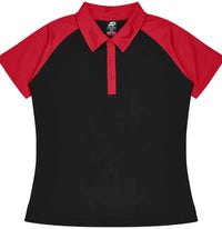Aussie Pacific Manly Lady Polos 2318  Aussie Pacific BLACK/RED 6 
