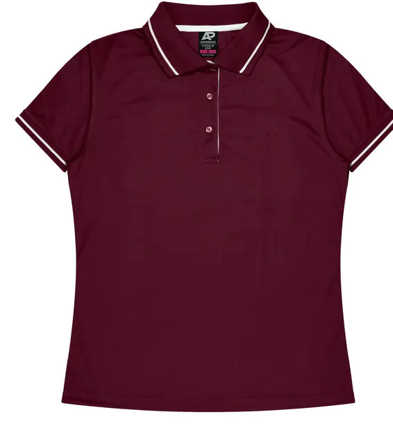 Aussie Pacific Cottesloe Lady Polo Shirt 2319  Aussie Pacific MAROON/WHITE 6 