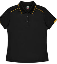 Aussie Pacific Currumbin Lady Polo Shirt 2320  Aussie Pacific BLACK/GOLD 6 