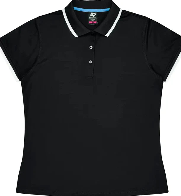 Aussie Pacific Portsea Lady Polo Shirt 2321  Aussie Pacific BLACK/WHITE 6 