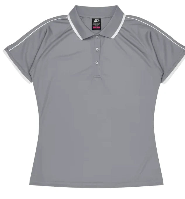 Aussie Pacific Double Bay Lady Polo Shirt 2322  Aussie Pacific SILVER/WHITE 6 