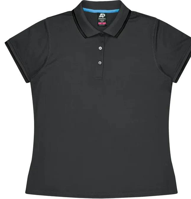 Aussie Pacific Portsea Lady Polo Shirt 2321  Aussie Pacific SLATE/BLACK 6 