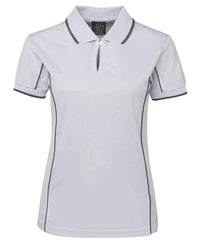 JB'S Podium Women’s Piping Work Polo Shirt 7LPI Casual Wear Jb's Wear White/Grey 8 