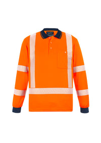 NSW Rail Unisex Hi-Vis X Back Polo Shirt ZH690 Work Wear Syzmik NSW Rail Orange XXS 
