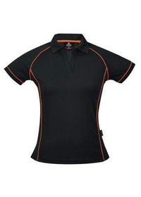 Aussie Pacific Ladies Endeavour Polo Shirt 2310 Casual Wear Aussie Pacific Black/Fluro Orange 6 
