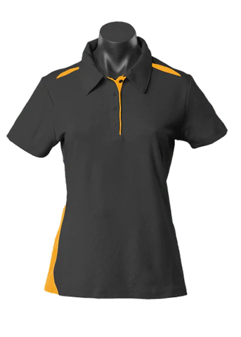 Aussie Pacific Ladies Paterson Polo Shirt 2305 Casual Wear Aussie Pacific Black/Gold 6 