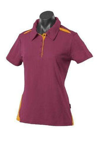 Aussie Pacific Ladies Paterson Polo Shirt 2305 Casual Wear Aussie Pacific Maroon/Gold 6 