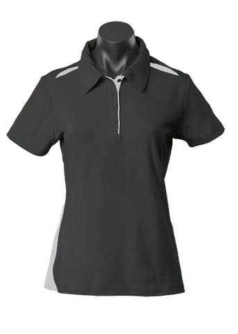Aussie Pacific Ladies Paterson Polo Shirt 2305 Casual Wear Aussie Pacific Black/Ashe 6 