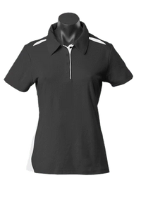Aussie Pacific Ladies Paterson Polo Shirt 2305 Casual Wear Aussie Pacific Black/White 6 
