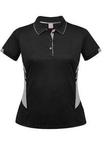 Aussie Pacific Ladies Tasman Polo Shirt 2311 Casual Wear Aussie Pacific Black/Ashe 6 