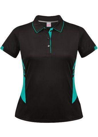 Aussie Pacific Ladies Tasman Polo Shirt 2311 Casual Wear Aussie Pacific Black/Teal 6 