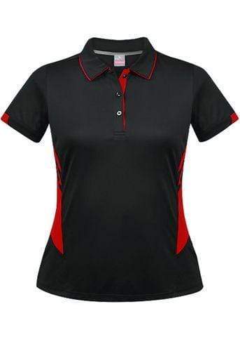 Aussie Pacific Ladies Tasman Polo Shirt 2311 Casual Wear Aussie Pacific Black/Red 6 