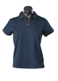 Aussie Pacific Ladies Yarra Polo Shirt 2302 Casual Wear Aussie Pacific Navy/Red 16-18 