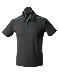 Aussie Pacific Men's Paterson Corporate Polo Shirt 1305 Casual Wear Aussie Pacific Black/Teal S 