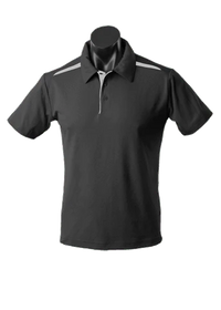 Aussie Pacific Men's Paterson Corporate Polo Shirt 1305 Casual Wear Aussie Pacific Black/White S 