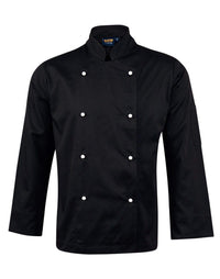 Chef's Long Sleeve Jacket CJ01 Hospitality & Chefwear Australian Industrial Wear S Black 