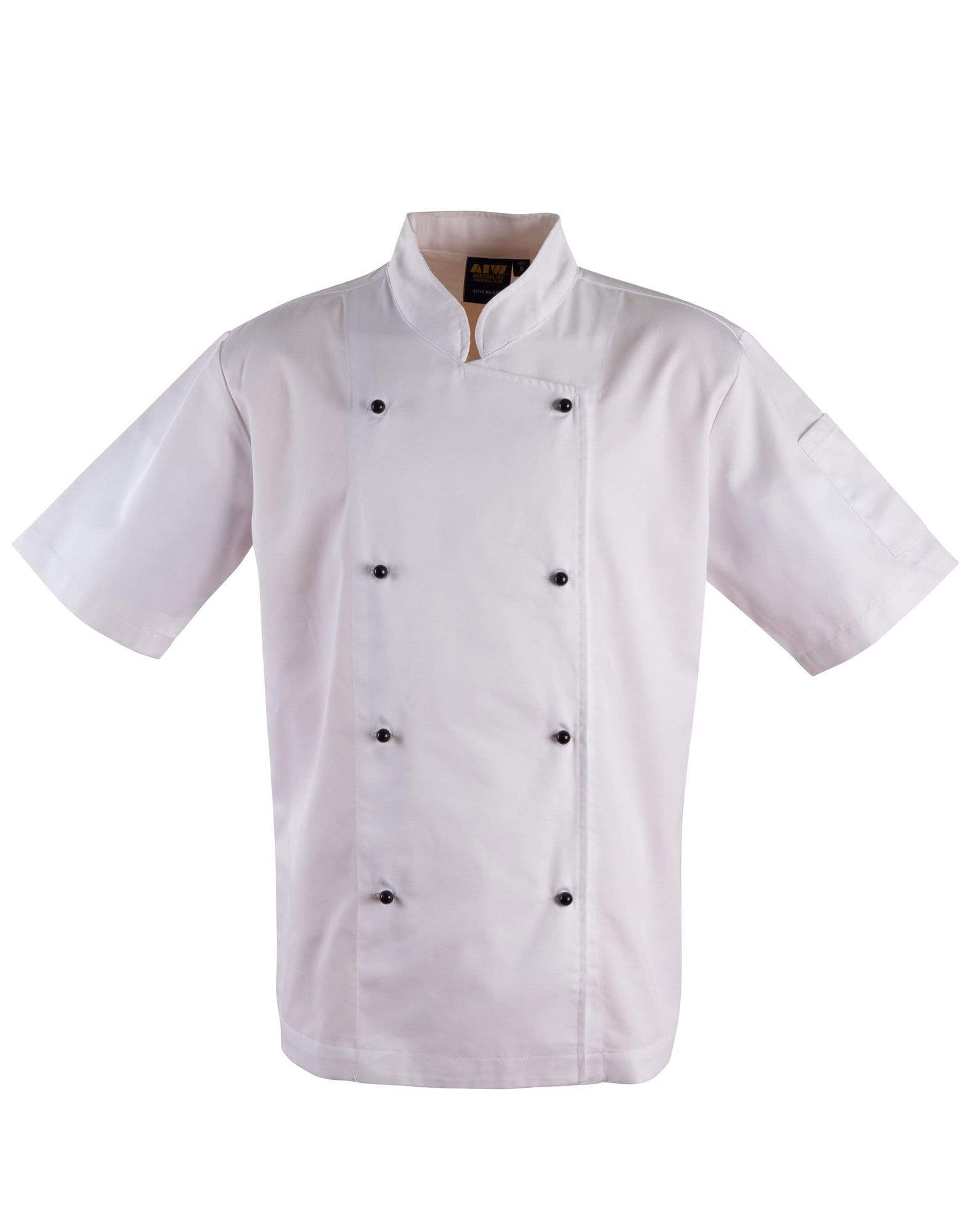 Chef’s Short Sleeve Jacket CJ02 Hospitality & Chefwear Australian Industrial Wear White 2XS 