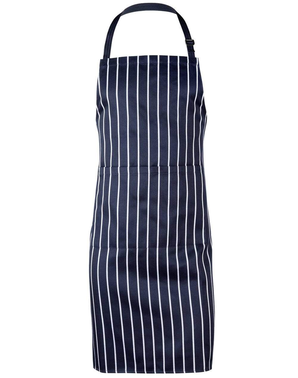 Long Waist Apron AP04 Hospitality & Chefwear Australian Industrial Wear W 70cm x H 85cm Navy/White 