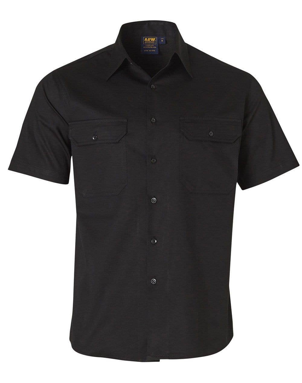 Cotton Work Shirt WT01 Work Wear Australian Industrial Wear S Black 