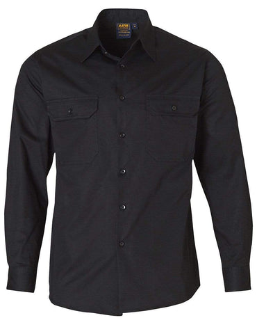 Cotton Work Shirt WT02 Work Wear Australian Industrial Wear S Black 