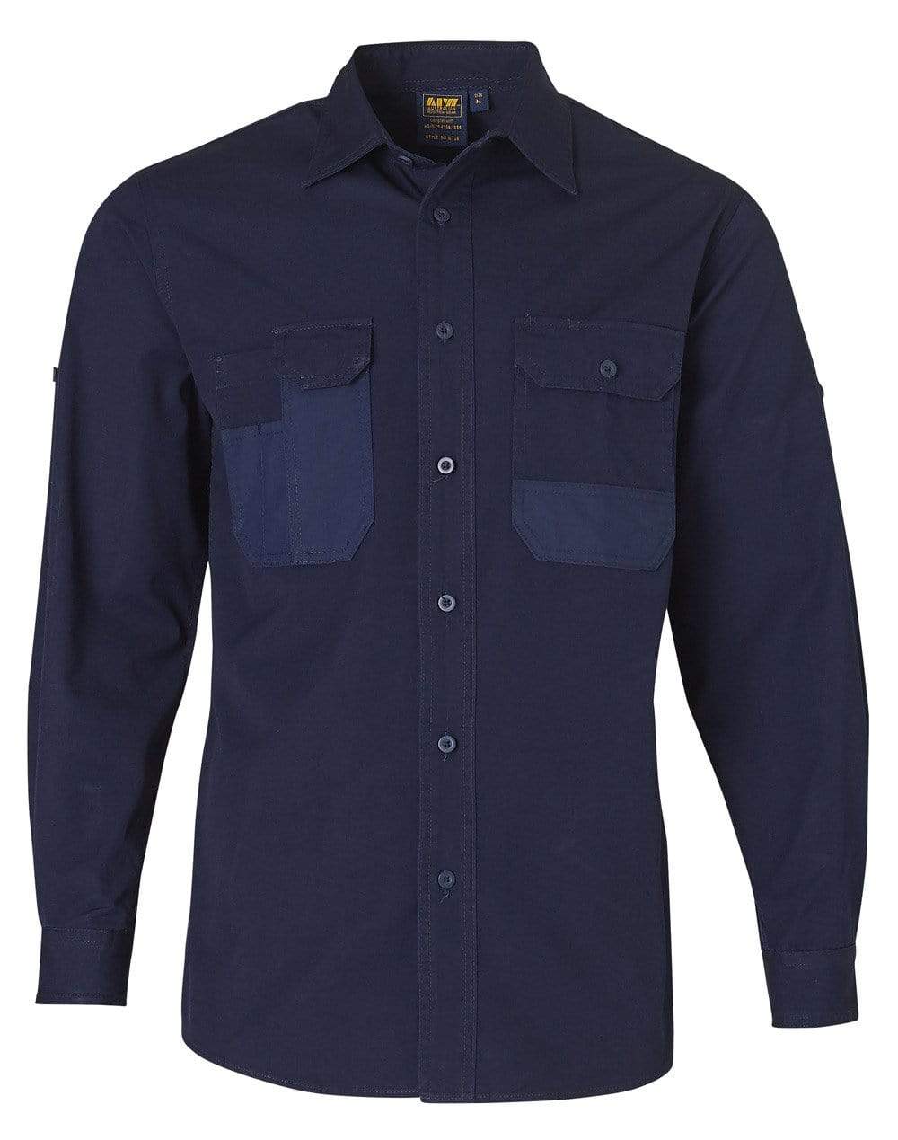 Durable Long Sleeve Work Shirt WT06 Work Wear Australian Industrial Wear S Navy 