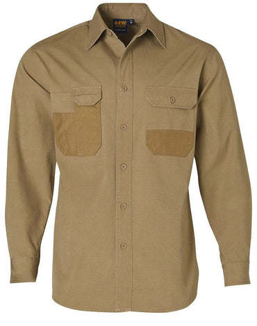 Durable Long Sleeve Work Shirt WT06 Work Wear Australian Industrial Wear S Khaki 