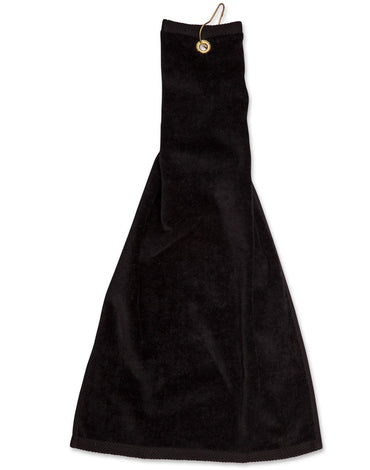 Golf Towel With Ring & Hook TW01A Work Wear Australian Industrial Wear 38 x 65 cm Black 