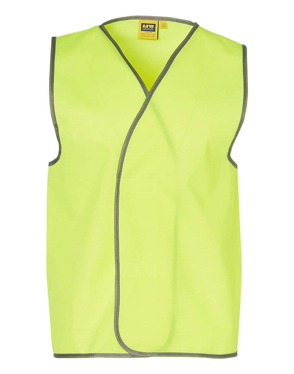 Hi-vis Safety Vest Adult SW02A Work Wear Australian Industrial Wear S-M Yellow 