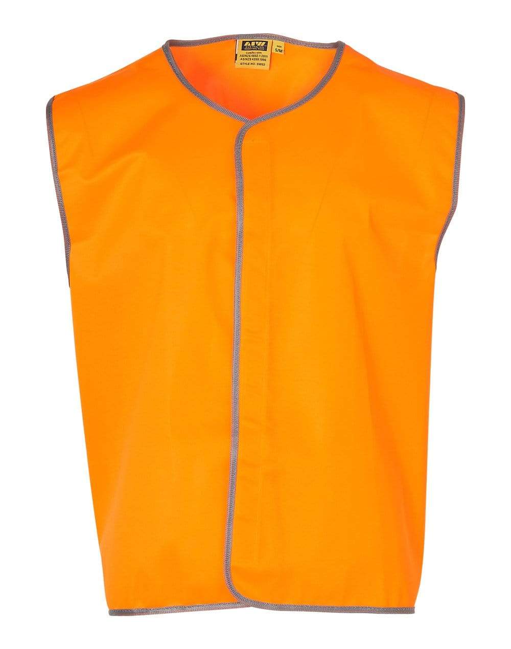 Hi-vis Safety Vest SW02 Work Wear Australian Industrial Wear S-M Fluoro orange 