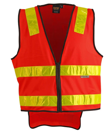 Hi-vis Safety Vest SW10A Work Wear Australian Industrial Wear M Fluoro red/ Yellow 