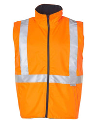 Hi-vis Safety Vest SW37 Work Wear Australian Industrial Wear Fluoro Orange/Navy S 