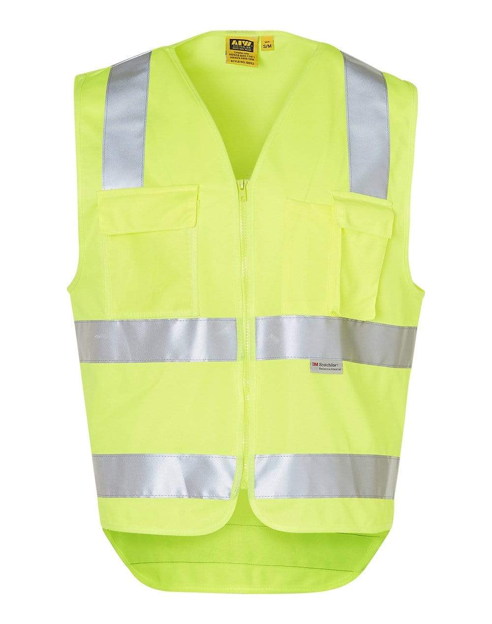 Hi-vis Safety Vest With Id Pocket & 3m Tape SW42 Work Wear Australian Industrial Wear 2XS Yellow 