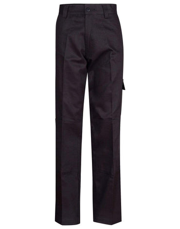 Men's Heavy Cotton Drill Cargo Pants WP03 Work Wear Australian Industrial Wear 77R Black 