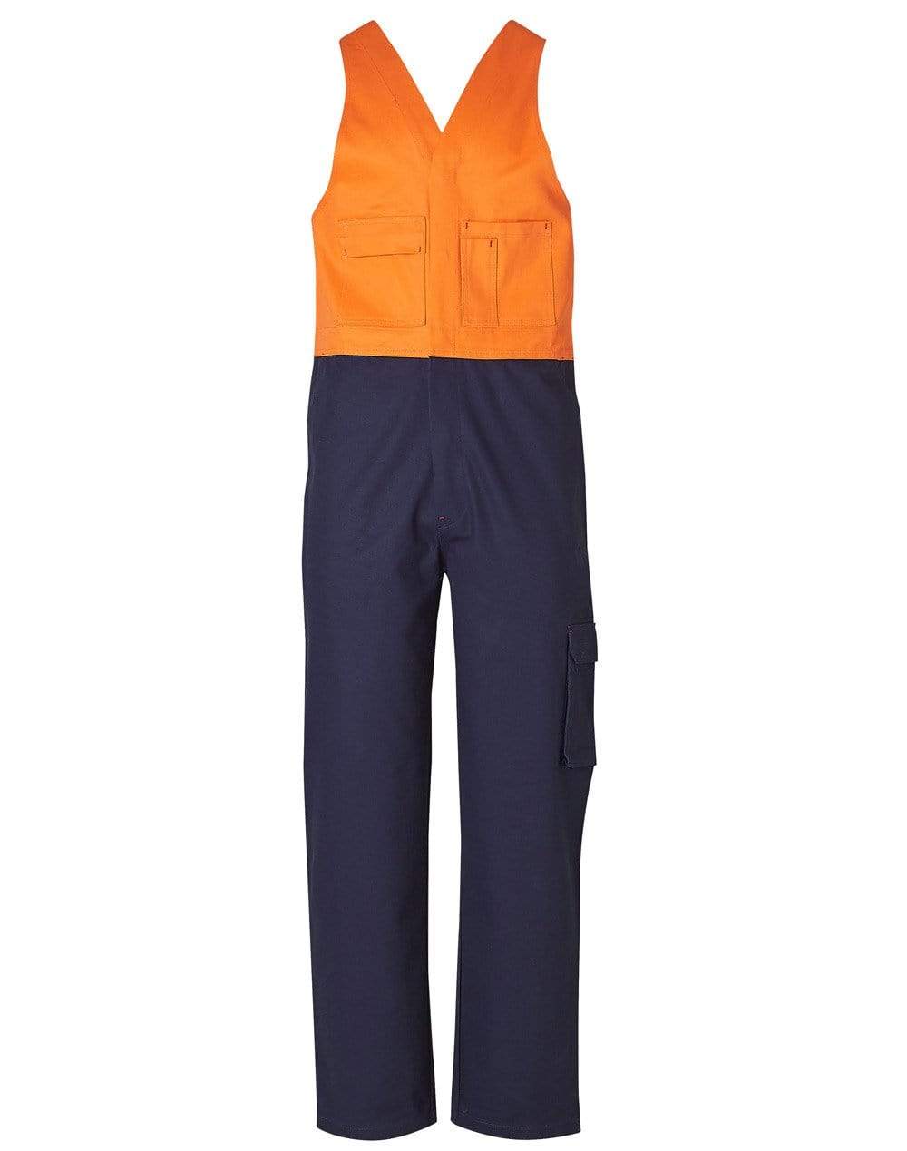 Men's Overall Regular Size SW201 Work Wear Australian Industrial Wear 77R Orange/Navy 