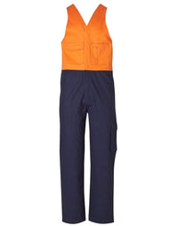 Men's Overall Regular Size SW201 Work Wear Australian Industrial Wear 77R Orange/Navy 