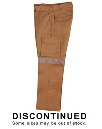 Pre-shrunk Drill Pants With 3m Tapes Long Leg WP13HV Work Wear Australian Industrial Wear 74L Khaki 