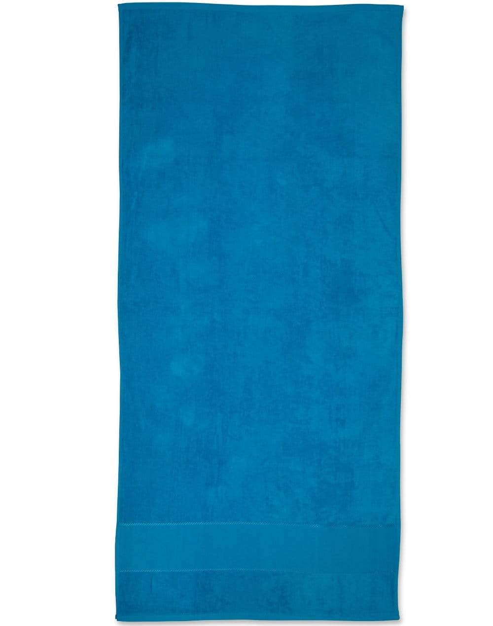 Terry Velour Beach Towel TW04A Work Wear Australian Industrial Wear 75cm x 150cm Aqua blue 