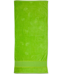 Terry Velour Beach Towel TW04A Work Wear Australian Industrial Wear 75cm x 150cm Kelly green 