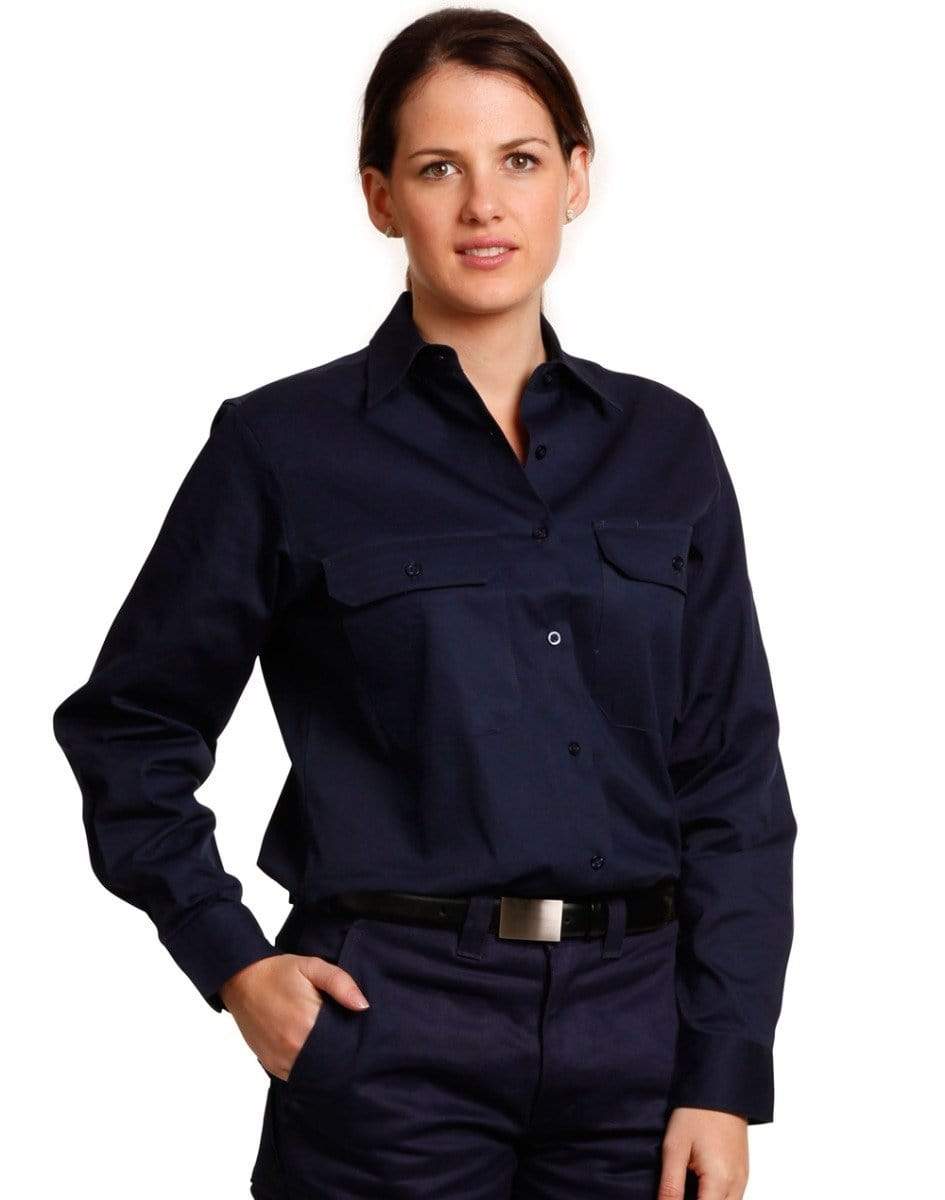 Women's Cotton Drill Work Shirt WT08 Work Wear Australian Industrial Wear   