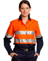 Women's Long Sleeve Safety Shirt SW65 Work Wear Australian Industrial Wear   