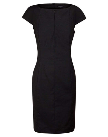BENCHMARK Ladies’ Wool Blend Stretch Cap Sleeve Dress M9281 Corporate Wear Benchmark Black 6 