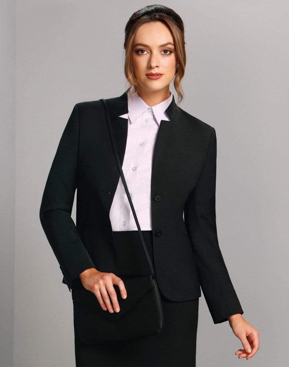 BENCHMARK Ladies’ Wool Blend Stretch Reverse Lapel Jacket M9202 Corporate Wear Benchmark   