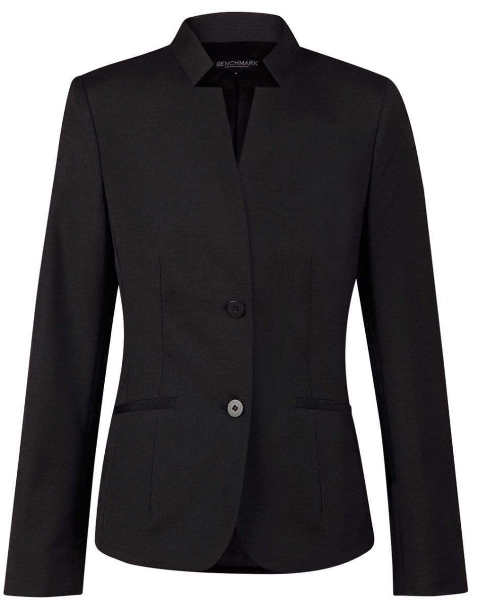 BENCHMARK Ladies’ Wool Blend Stretch Reverse Lapel Jacket M9202 Corporate Wear Benchmark Black 6 